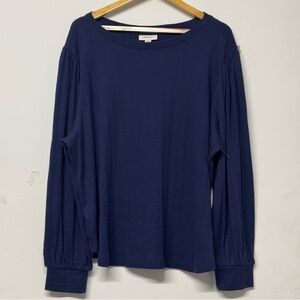NEW On 34th Blue Long Sleeve Tee Shirt Blouse 3X
